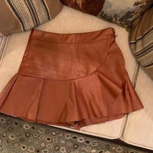 Faux Leather Skort